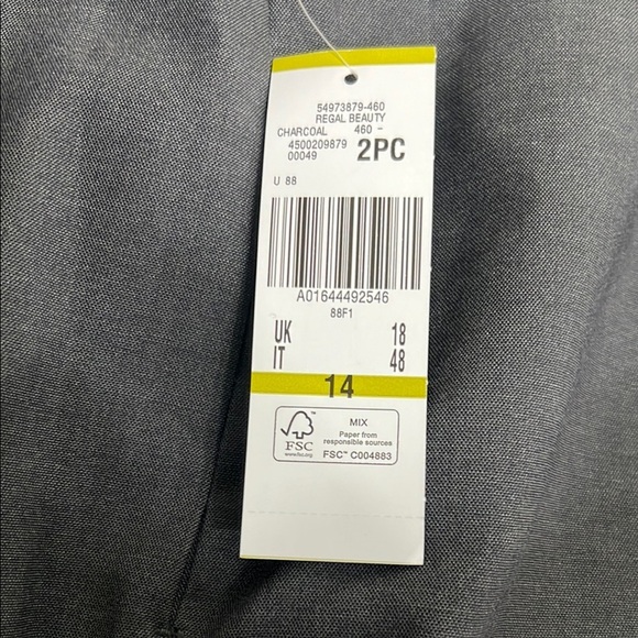 Kasper NWT 2 piece suit Blazer and Pant charcoal gray sz 14 Regal Beauty Rtl 240 - Picture 5 of 13